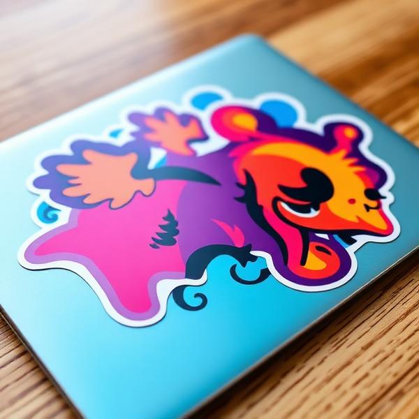 Custom die-cut vinyl laptop stickers