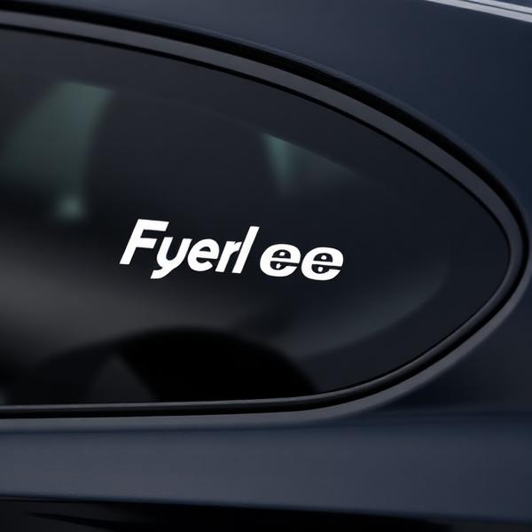 Vinyl brand decal on car window